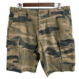 Lucky Brand cargo shorts men's 33 green camo utility‎ active outdoor paratrooper